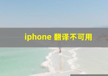 iphone 翻译不可用